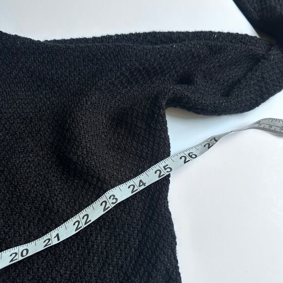 Becaal Black Open Cardigan Sweater - Ruched Sleeves S/M - Picture 7 of 7